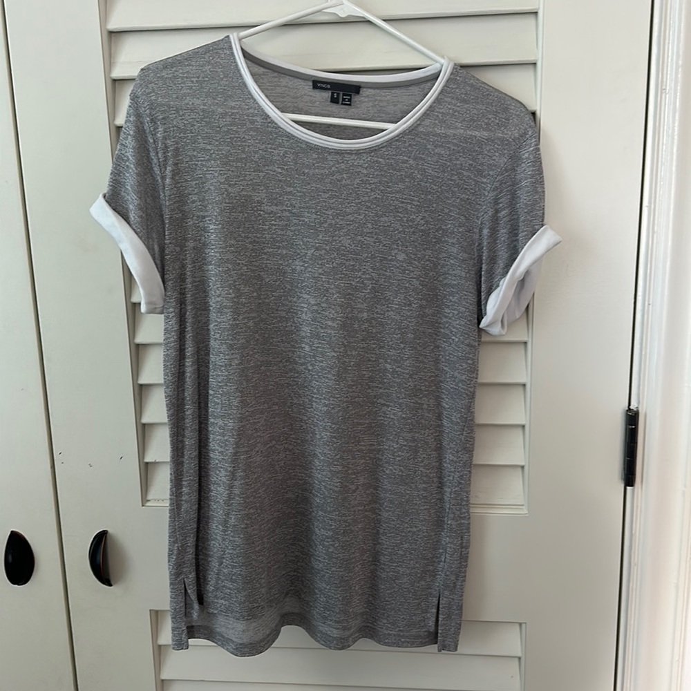 Vince gray and white tee